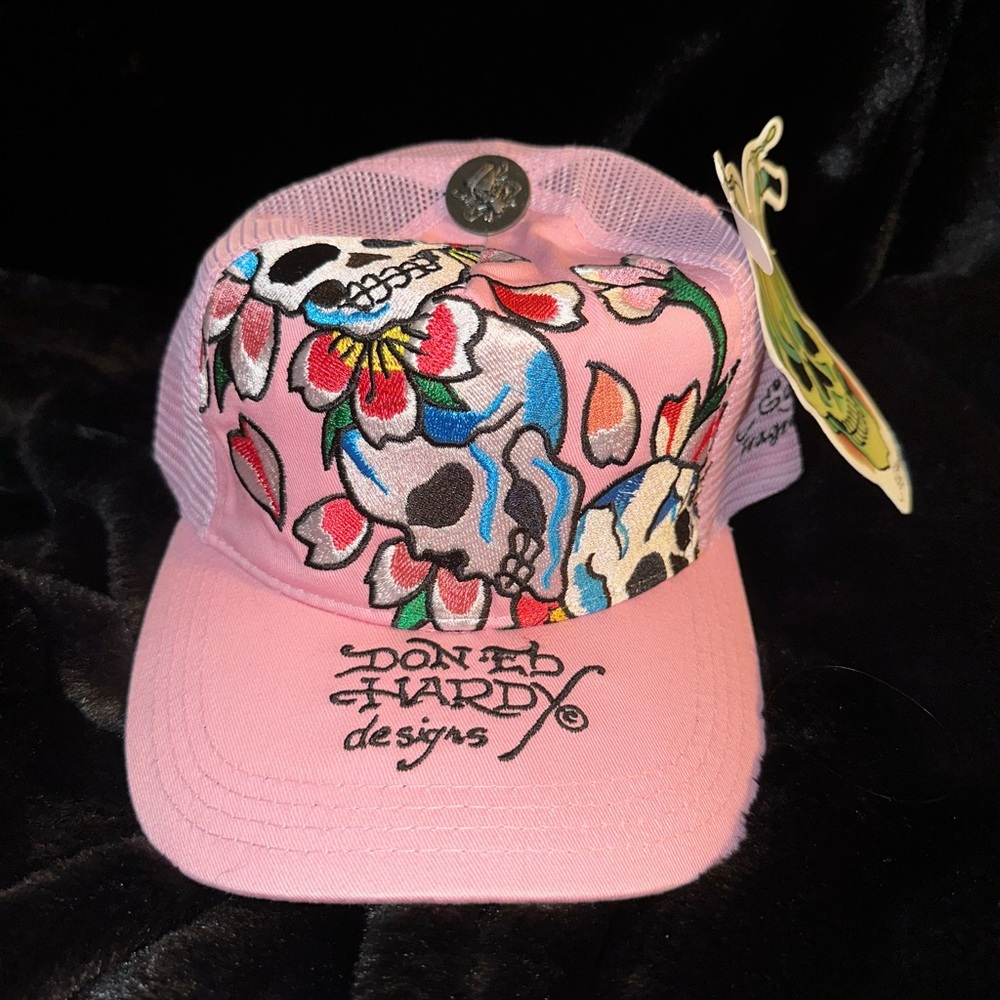 Ed Hardy Pink Artistic Pattern Hat